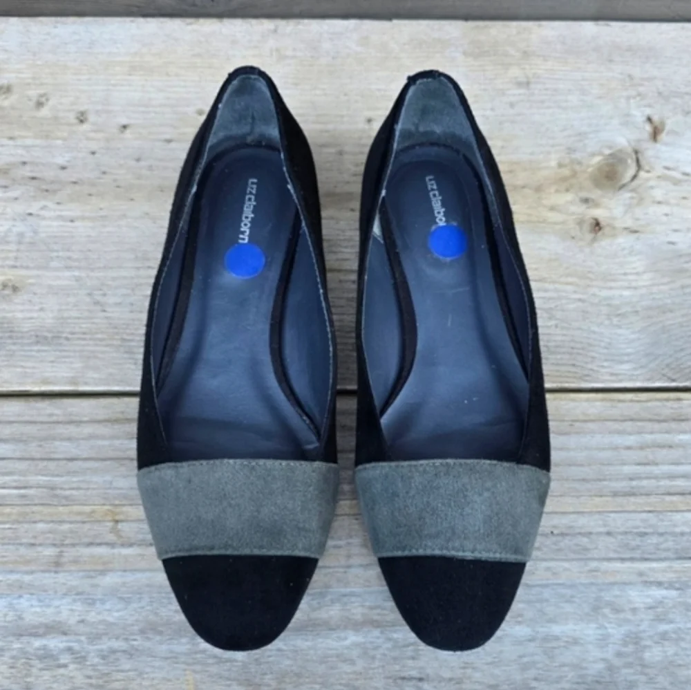 Liz Claiborne Classic Minimalist Suede Pointed Almond Toe Ballet Flats 6.5M